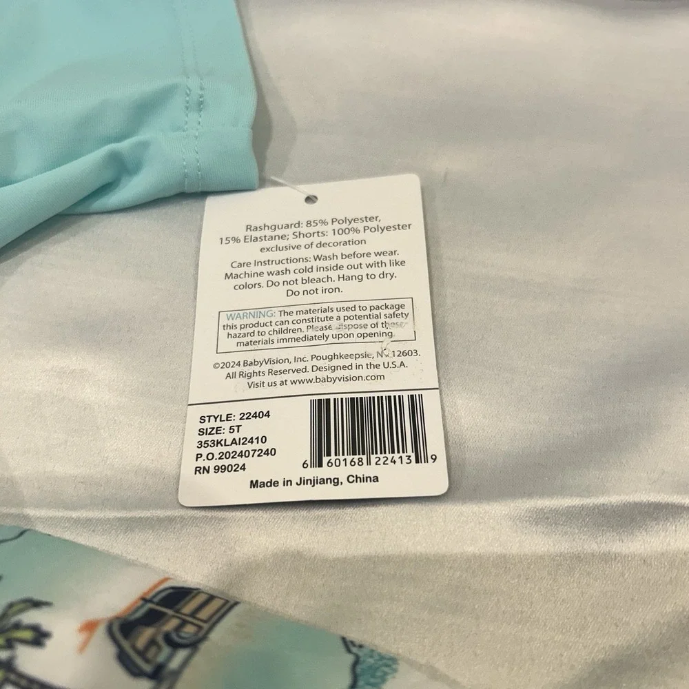 2 Hudson Baby 5t 2 Piece Short Sleeve Rash Guard Sets Swim Surf/taco UPF 50+ NEW
